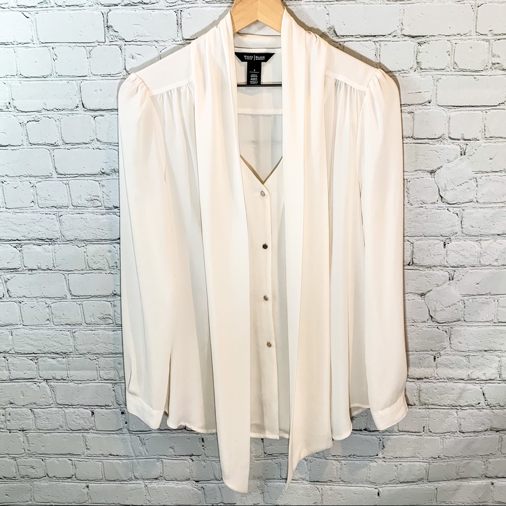 White House Black Market Cream Blouse
